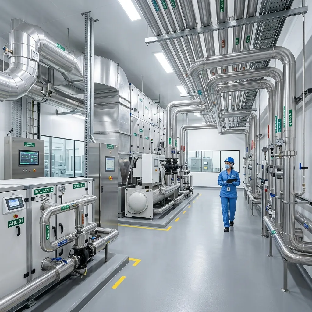 HVAC plant room & utility corridor